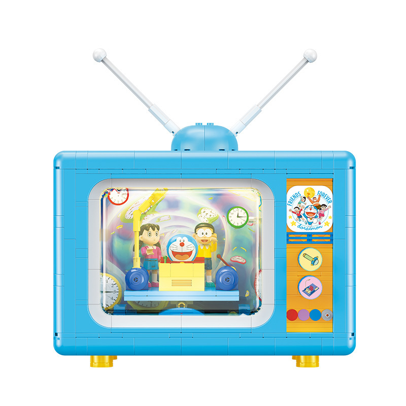 Belody 21082 Doraemon TV máquina del tiempo para niños puzzle ensamblaje juguetes para niños adornos de bloques