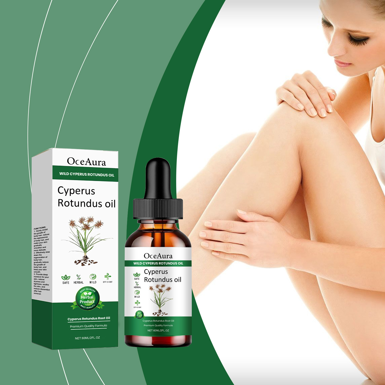 Oceaura Body Hair Removal Care Oil Plant Essential Oil Gentle Hair Removal Care Nourishes Smooth and Tender Skin