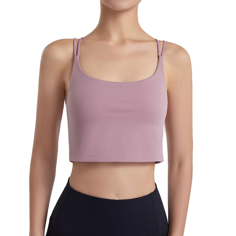 Transfronterizo nueva Lulu ropa interior deportiva de yoga para mujer correa de doble cara sexy belleza espalda a prueba de golpes de secado rápido Sujetador deportivo