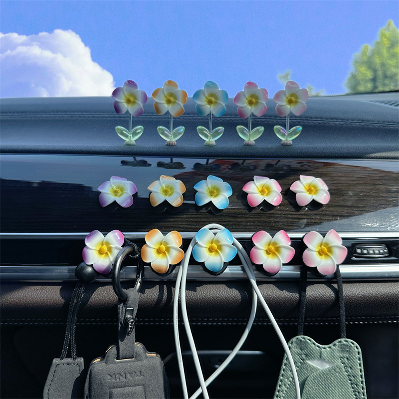 Huevo de flores adornos de automóviles consola central de automóviles decoración de flores encantadora decoración de automóviles belleza de plástico