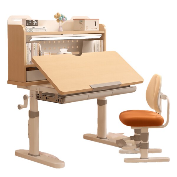 Children's study table hand-operated lift primary and secondary…