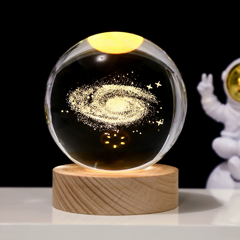 Звездное небо, астронавт, белый кристалл, настольная ночная лампа, 3D