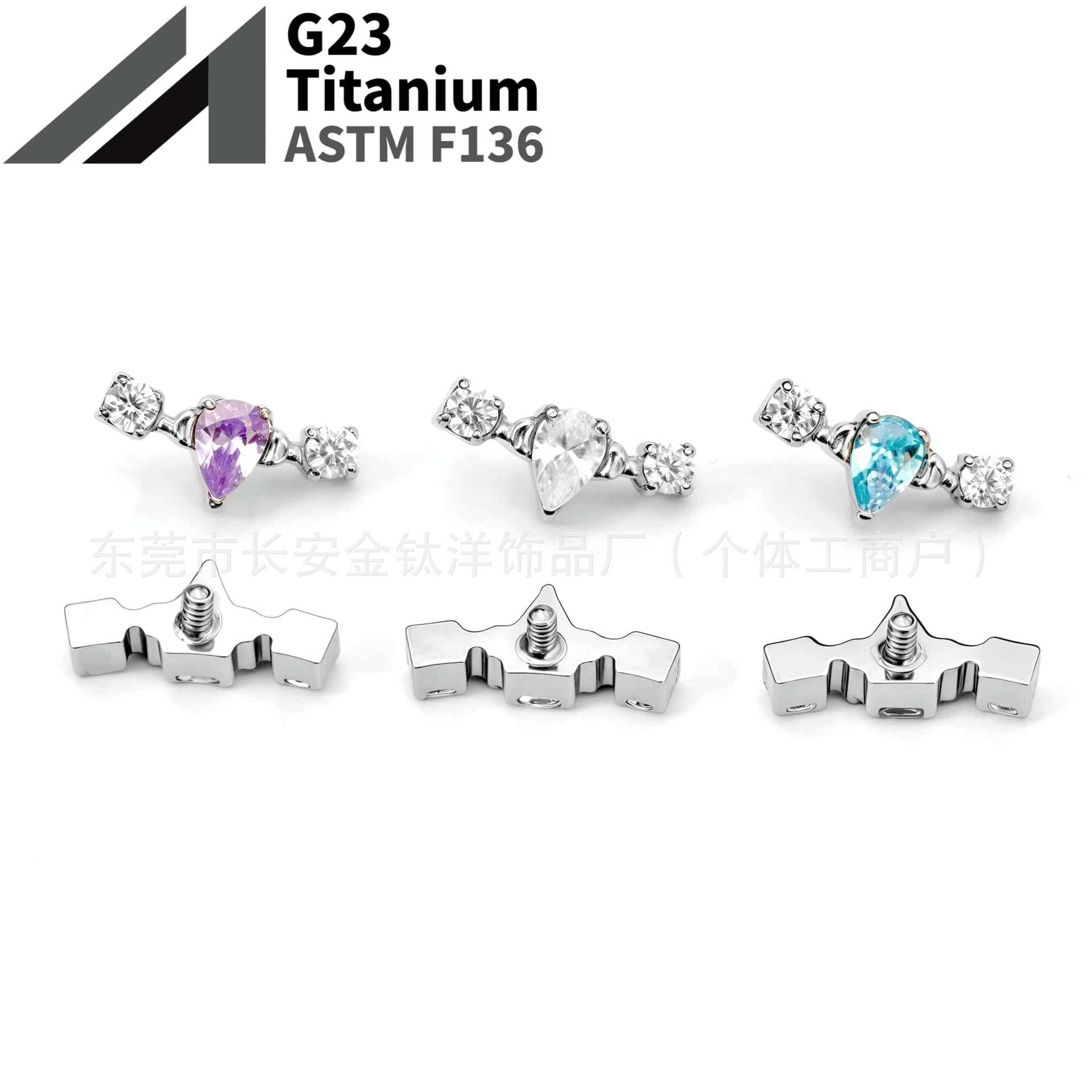 Pointed titanium steel lip stud product view