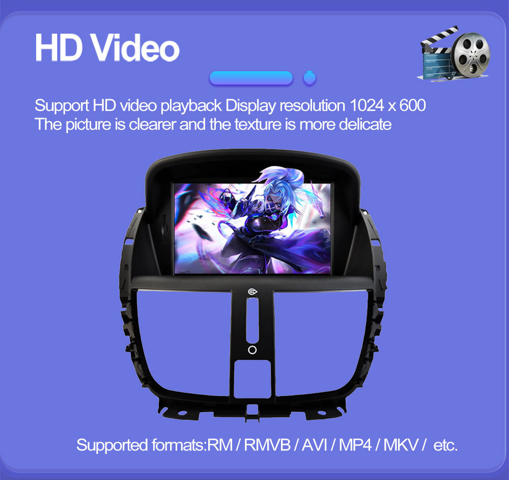 Suitable for 7inch Peugeot 207Cc Android Car Gps High-Definition Screen Mp5 Bluetooth Navigation All-In-One Carplay