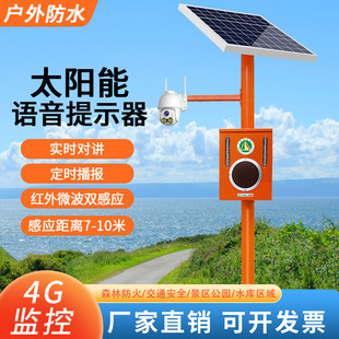 Forest Fire Prevention Voice Broadcast Pole 4g Remote Shouting Device Reservoir Warning Infrared Sensor Solar-Powered Alert System Intelligent