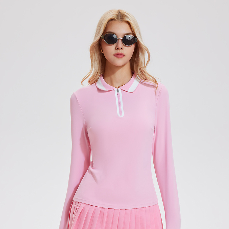 Caijue transfronterizo con solapa set de ropa de yoga de mangas largas para mujeres golf al aire libre delgado set de ropa de yoga deportiva