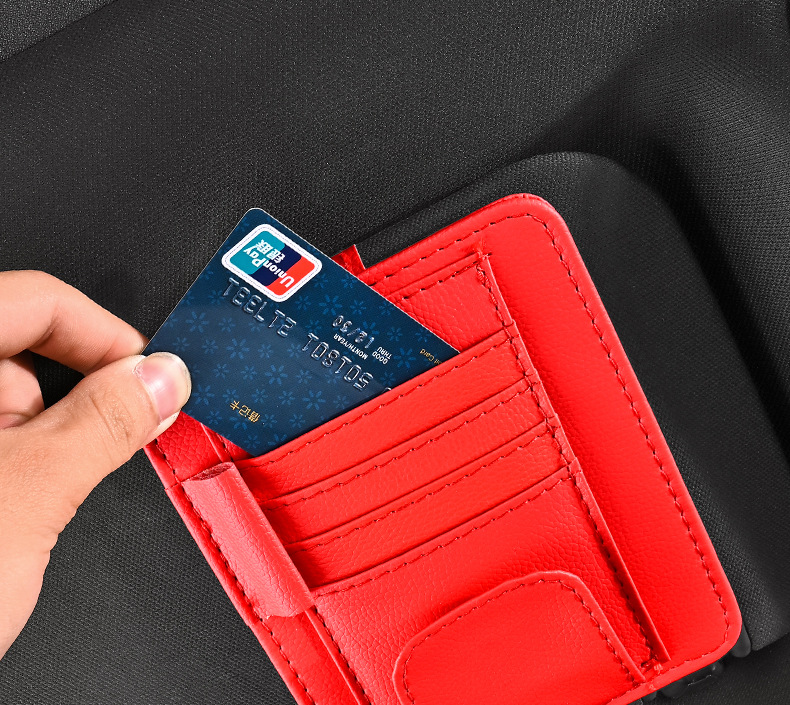 Car Sun Visor Storage Clip Multifunctional Car Glasses Clip Card Business Card Id Clip Bill Interior Storage Bag