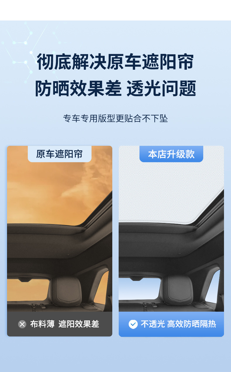 Suitable for Cadillac 08-15 Srx Sunroof Electrostatic Sunshade Heat Insulation Sun Protection Privacy Sunshade Opaque