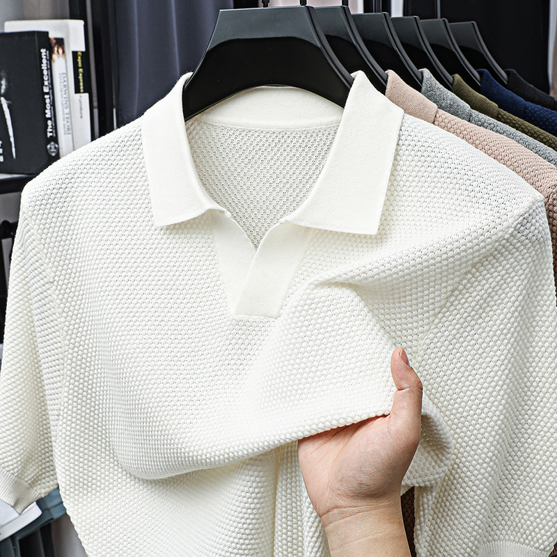 Summer knitted breathable light and thin cotton quality polo for…