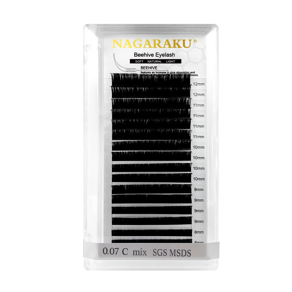 NAGARAKU láser pestañas de panal suave, natural y cómodo múltiples floración raíz ranura pegamento succión injerto pestañas