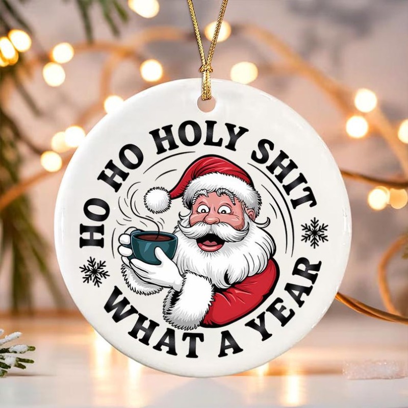 2D平面搞笑圣诞老人挂饰前卫小雕像圣诞树节日派对装饰