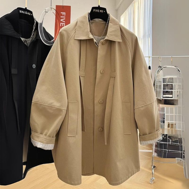 New Style 2025 Super Nice British Workwear Windbreaker Spring and Autumn Versatile Loose Korean Style Mid-Length Jacket