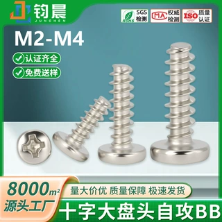 碳钢十字大盘头自攻螺丝加长镀镍BB平尾自攻螺钉m2m2.3m2.6m4批发