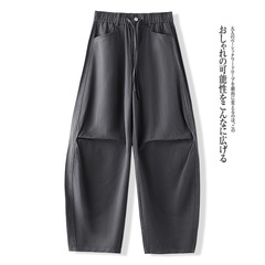 透气工装裤女2025秋季新款纯色垂感显高显瘦直筒抽绳休闲阔腿裤