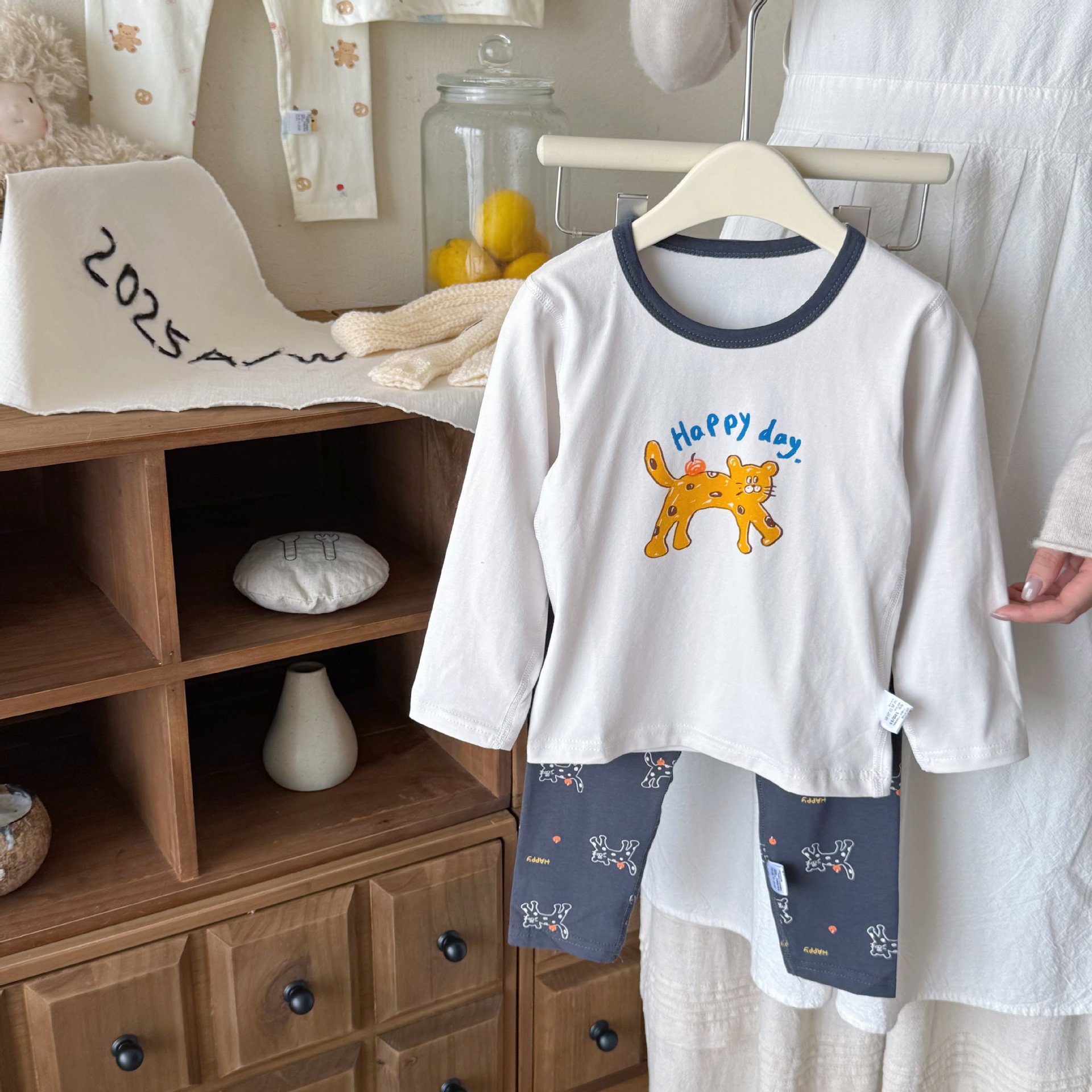 ropa interior de algodón para niños niños sin hueso juego de dibujos animados niños primavera y otoño pantalones de manga larga para hombres ropa de fondo para el hogar