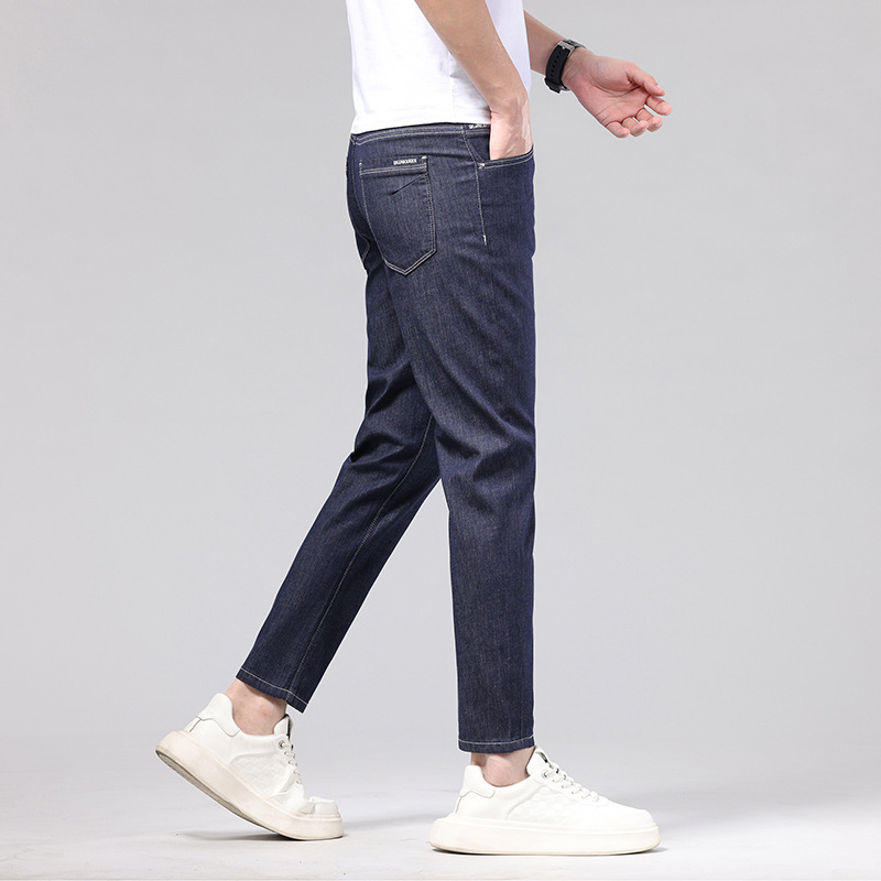 2025 Summer New Acetate Fabric Anti-Fading Nine-Point Denim Stretch Slim Thin Small-Leg Pants Men's Denim Pants 2025 Summer New Acetate Fabric Anti-Fading Nine-Point Denim Stretch Slim Thin Small-Leg Pants Men's Denim Pants