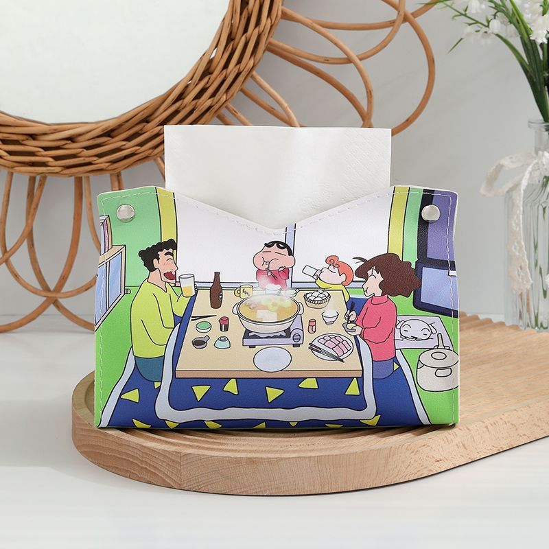 Linda caja de pañuelos para el hogar sala de estar dormitorio caja de dibujo almacenamiento multifuncional servilleta caja de dibujo de papel perro de dibujos animados lindo gato