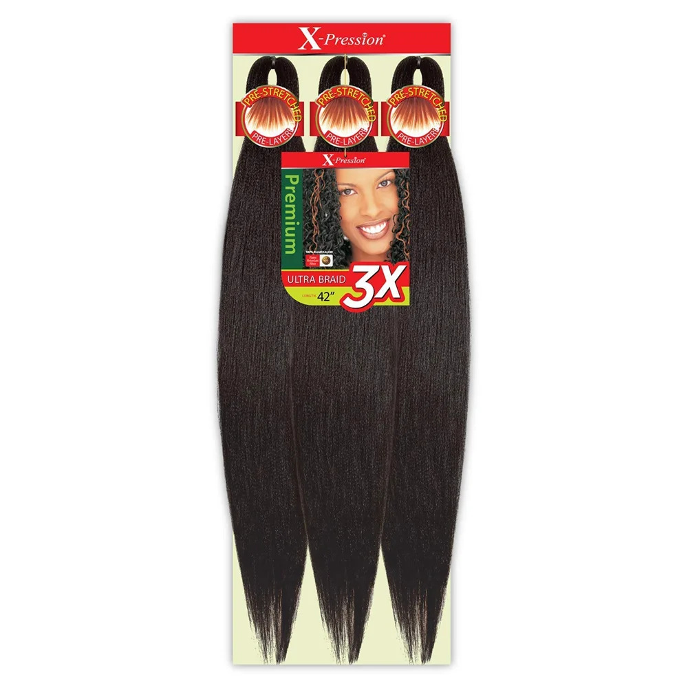 3X Easy trenza cabello frío ignífugo negro pelucina trenza sucia 52inch tres piezas EZ pelucina trenza