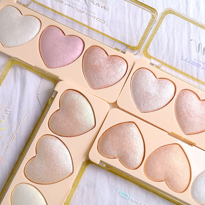 GUDU The new make-up Tricolor love Highlight Pearl Brighten lovely girl student Eye shadow Trimming one