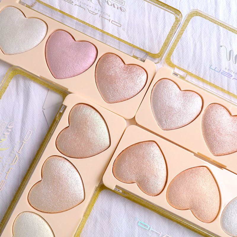 GUDU The new make-up Tricolor love Highlight Pearl Brighten lovely girl student Eye shadow Trimming one