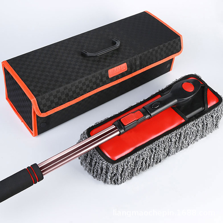 Rotating snow brush + storage box