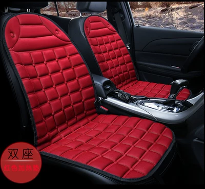 Heated Seat Cushion, Car — Multi-function pad - driving-exit-with-right-hand-built-in-temperature-control-two-seater-checkered-red