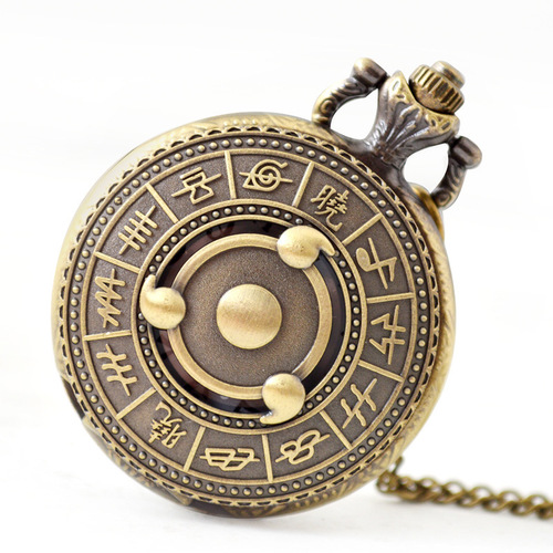 Hot selling quartz pocket watch wholesale medium size Naruto retro pocket watch unisex cartoon quartz pocket watch