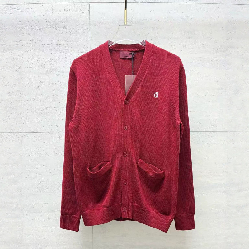Cross-border European autumn/winter new collection: G-brand logo embroidered high-quality knitted cardigan sweater, a couple's outfit
