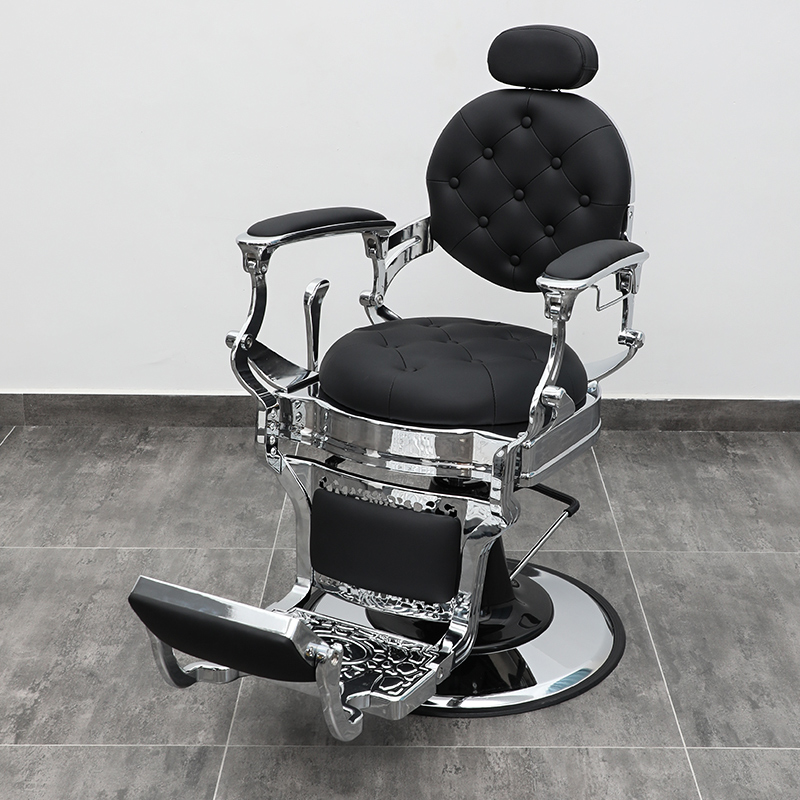 Sillón de barbero vintage para cortes de pelo, sillón de salón reclinable, sillón de barbero para hombres, sillón giratorio. image 11
