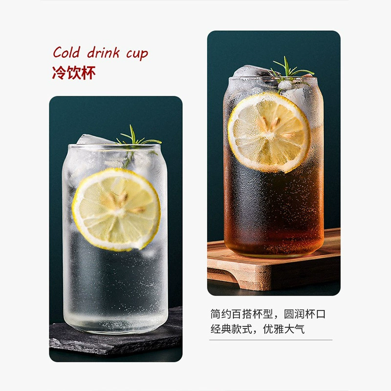 Стеклянная чашка для чая (креативная корейская) Cola-стиль прозрачная, 320 или 480 мл, вариант крышки из бамбука