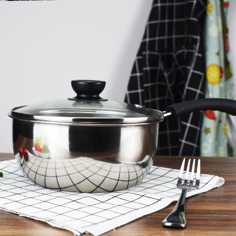 []不鏽鋼煮面奶鍋不粘小鍋熱牛奶迷妳嬰兒輔食鍋家用加厚鍋具