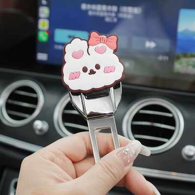 Seat belt shoulder pad Buckle Extension Connector Alloy - bow-rabbit-1-pack