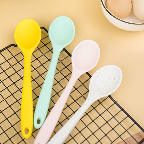 Yangjiang Silicone Kitchen Utensils Silicone Spatula Spoon Household Serving Spoon More Children Small Size Spoons Modern Minimalist Kitchen Utensils