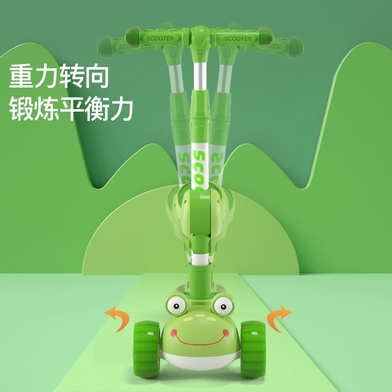 Детский мультяшный самокат, складной Pilsan Play Car, новая коллекция, лягушка