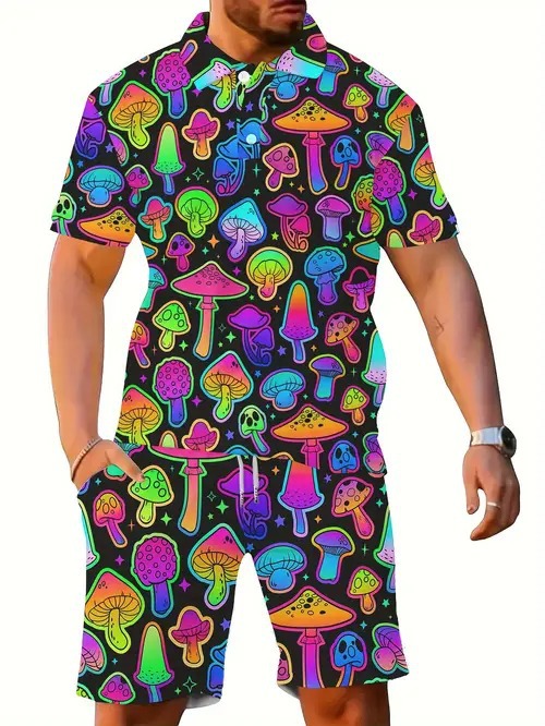 Alta calidad suelta 2025 nueva tendencia de moda salvaje de manga corta POLO pantalones cortos traje MB13 MA1