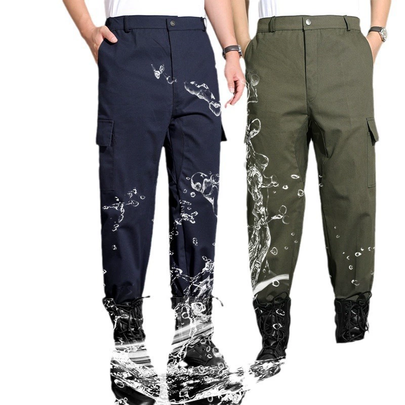 Work travel green trousers