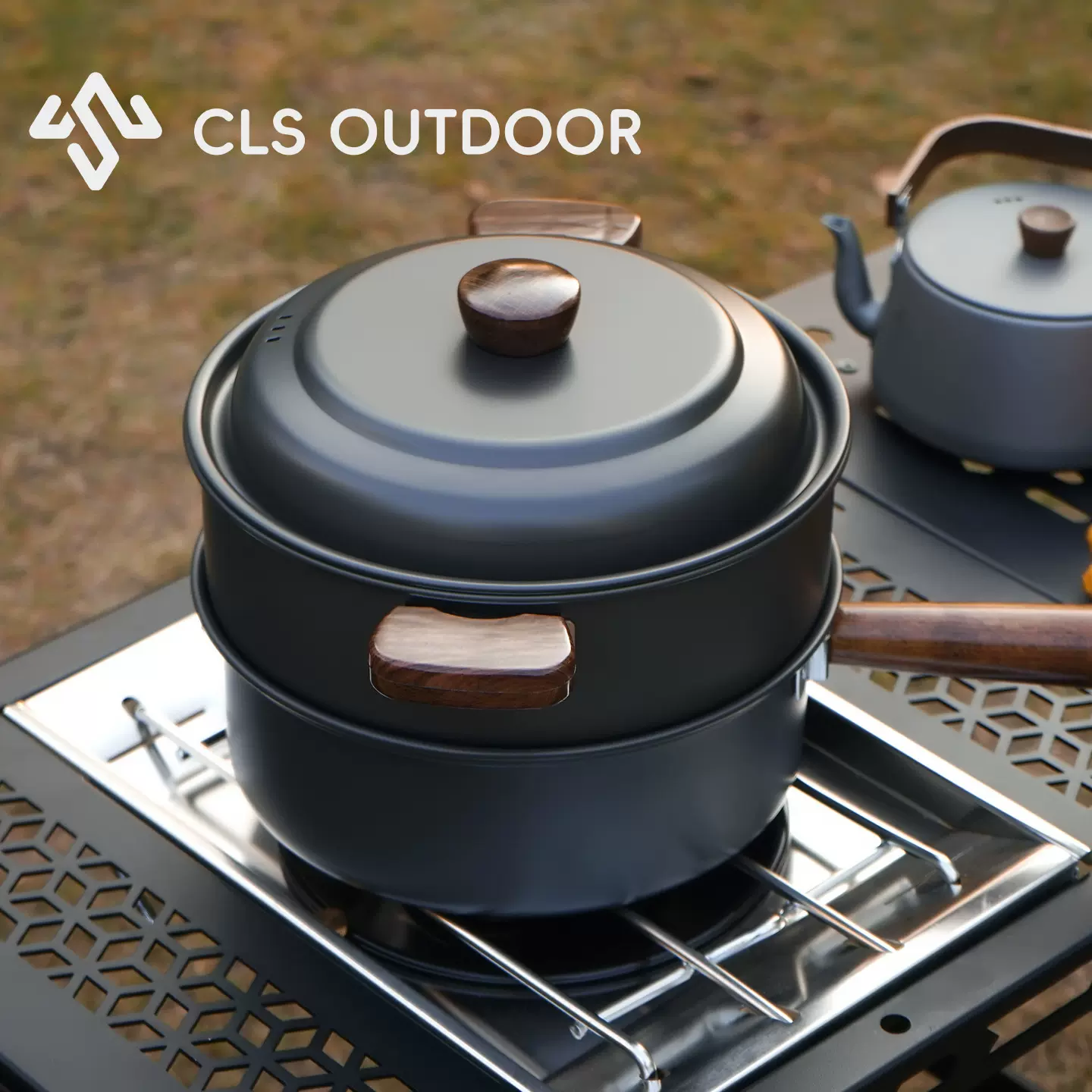 CLS户外锅具露营3L全套野营炊具套装自驾游便携套锅野外火锅蒸煮