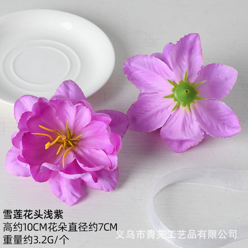 Flores de seda de simulación de flores púrpura mezcladas DiNuevo estilo antiguo chino tocado de seda de seda decoración de material de flores de alto nivel