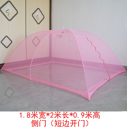 Installation-free folding bracket zipper single door bottomless umbrella cover single and double 1.8m 1.2m bed with mosquito net on the floor