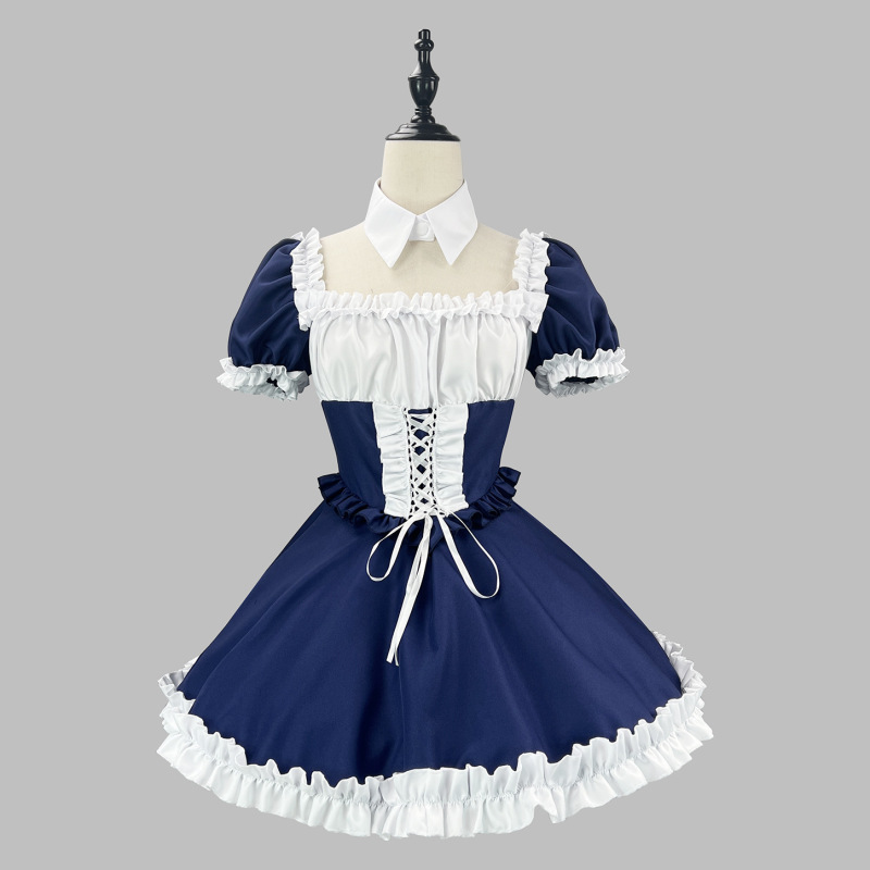 2025 新日本クラシック半袖メイドかわいい日本のメイドコスプレ女性メイド服ドレス|undefined