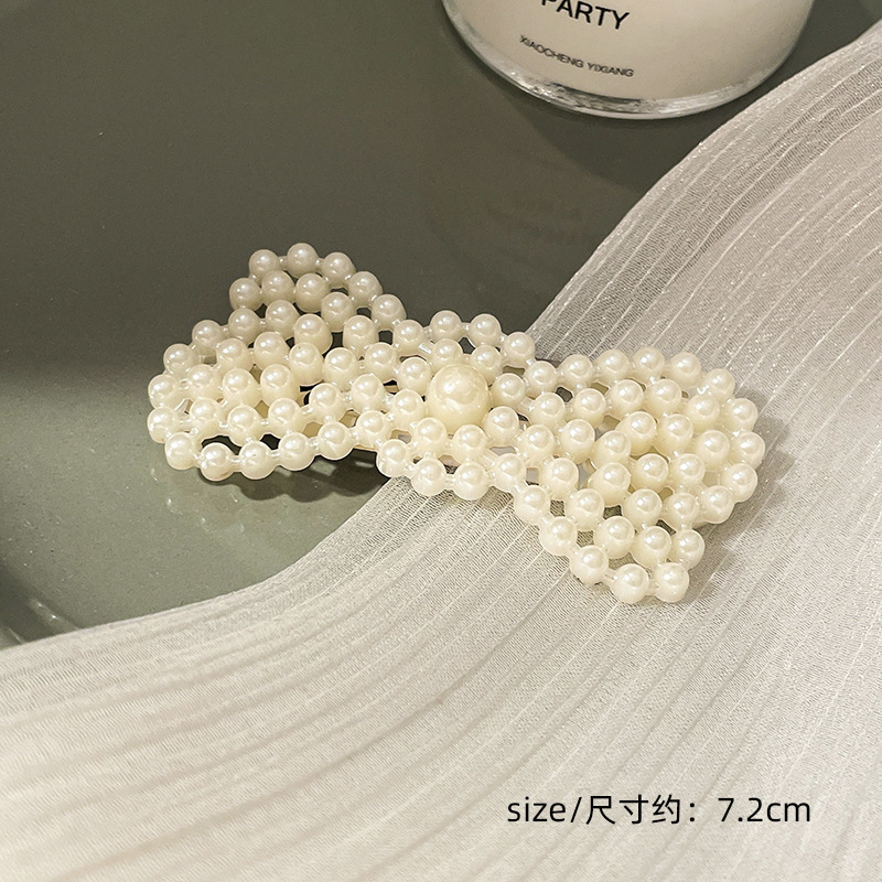 Perla imitación de cabello de perla frente de pelo de borde rotura clipbb clip red rojo tarjeta de cabello 2025 nuevo toque de clip