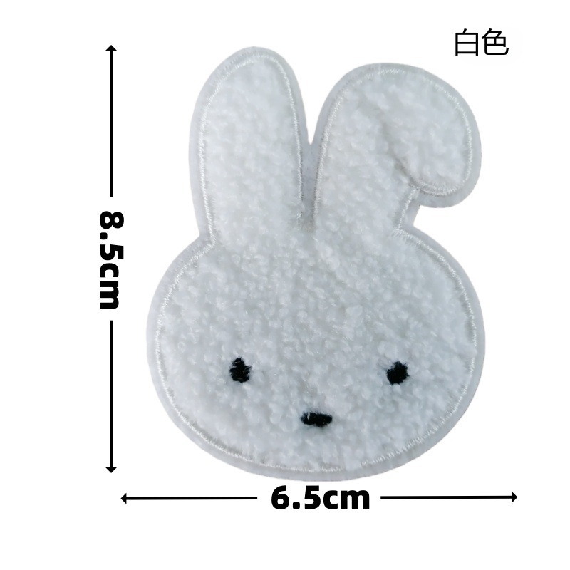 큰 흰색 곡선 귀 토끼 재봉 모델