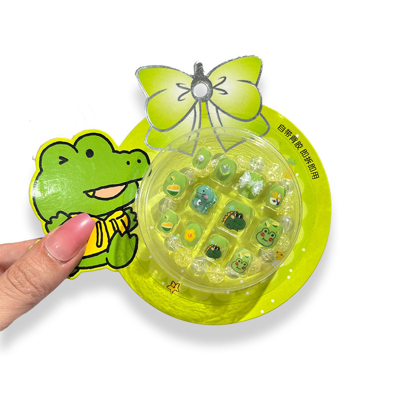 Pegatinas de uñas para niños con pulsera de cuentas parche de uñas falso bebé autoadhesivo estilo ins pegatinas de uñas de dibujos animados