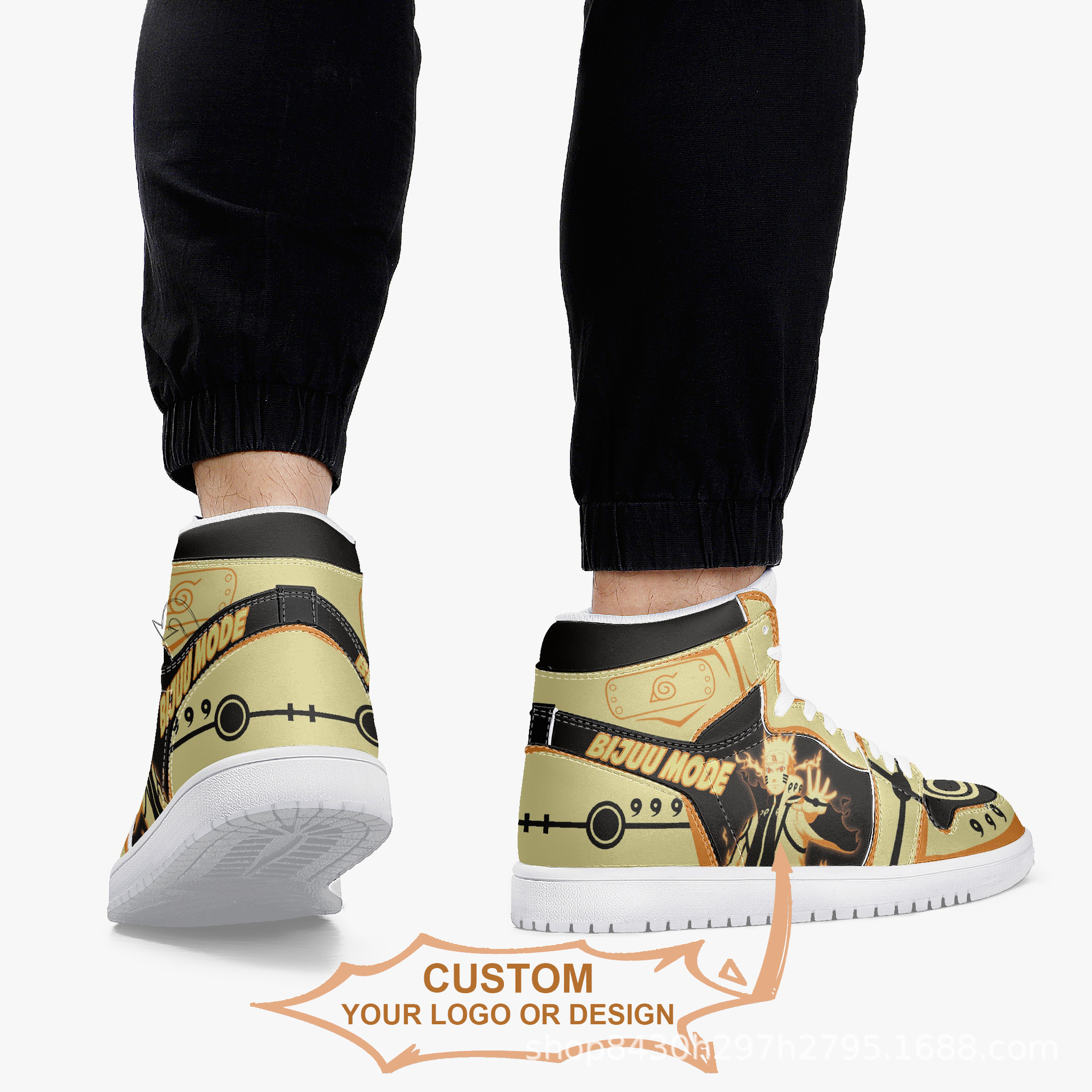 3D印花 现货板鞋百搭高帮运动鞋High Top Leather Sneakers