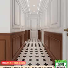 法式竹木墙裙实木背景护墙集成装饰扣板欧式室内装修自装竹炭纤维
