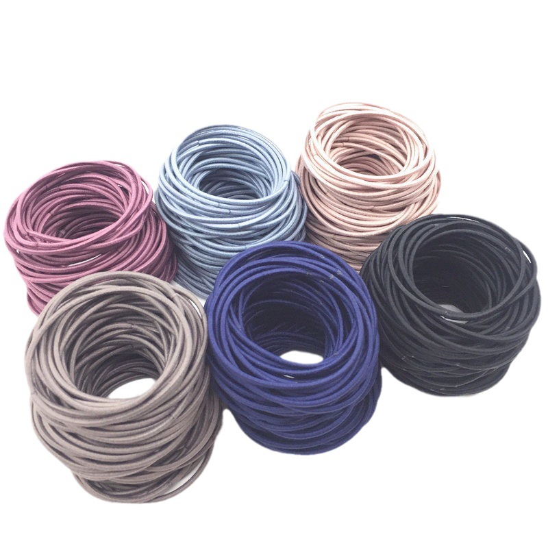 Estilo coreano simple cuerda de pelo de la muchacha de alta banda de goma elástica bolsa de aves banda de pelo sin costura básica cuerda de pelo tocado banda de pelo