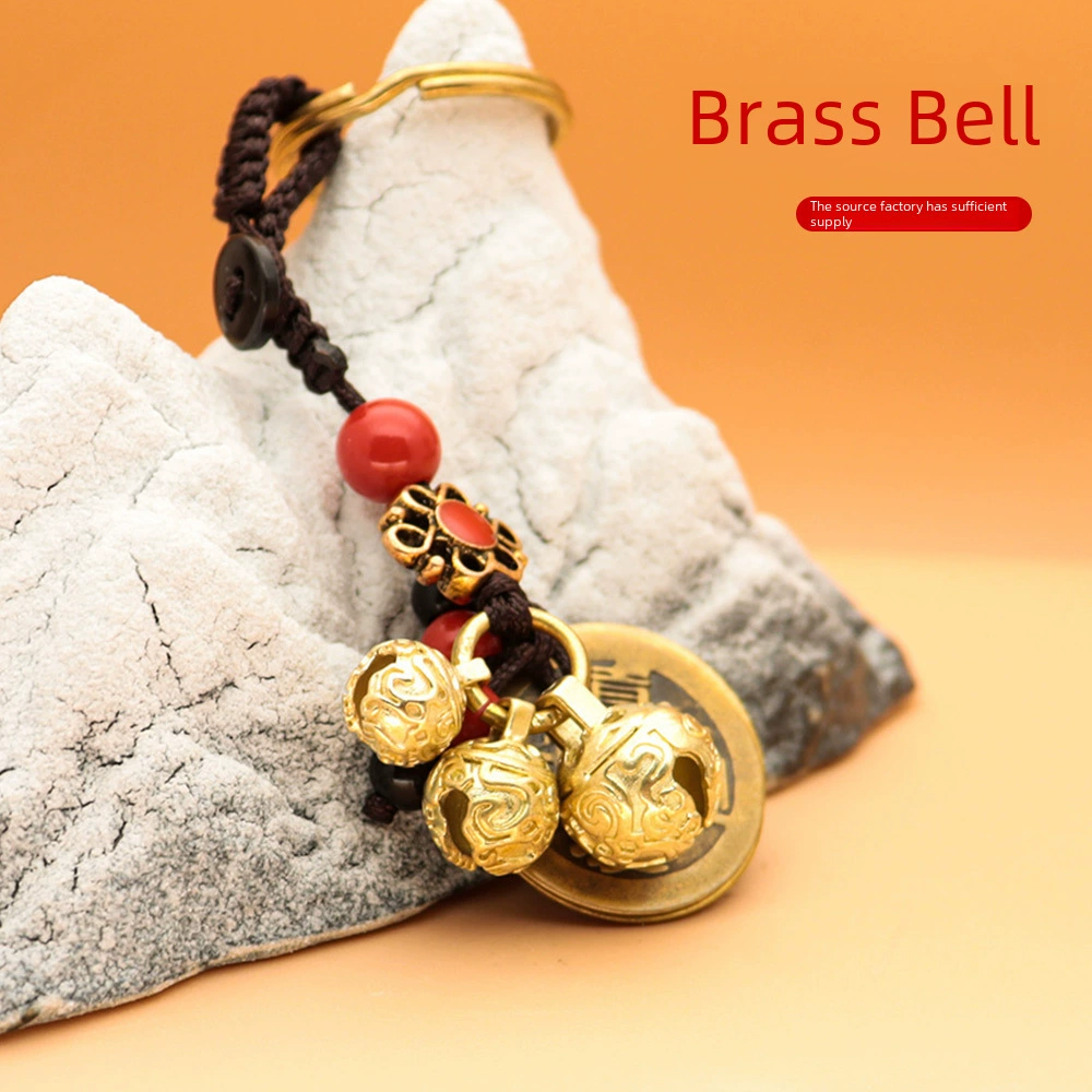 Small bell, brass keychain, Birthday gift, pet