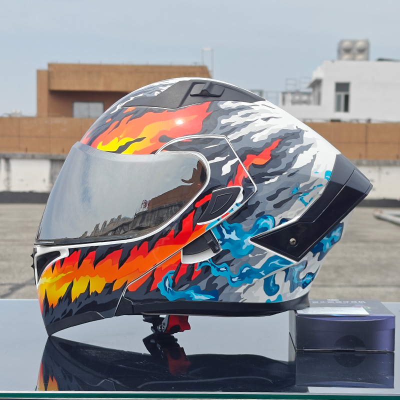 Orz nuevo casco de motocicleta casco para hombre casco para mujer locomotora casco completo Xia 3C certificado doble lente cuatro estaciones universal