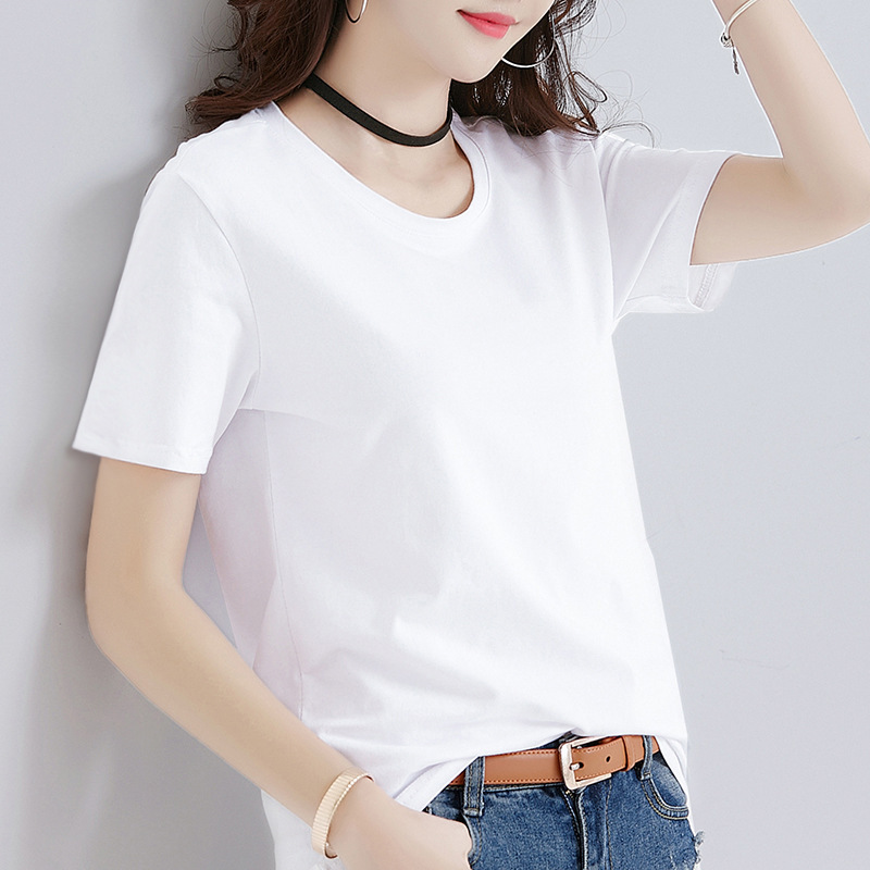 2022 new summer white T-shirt women's short sleeve loose cotton casual half sleeve spring and autumn thin bottoming top