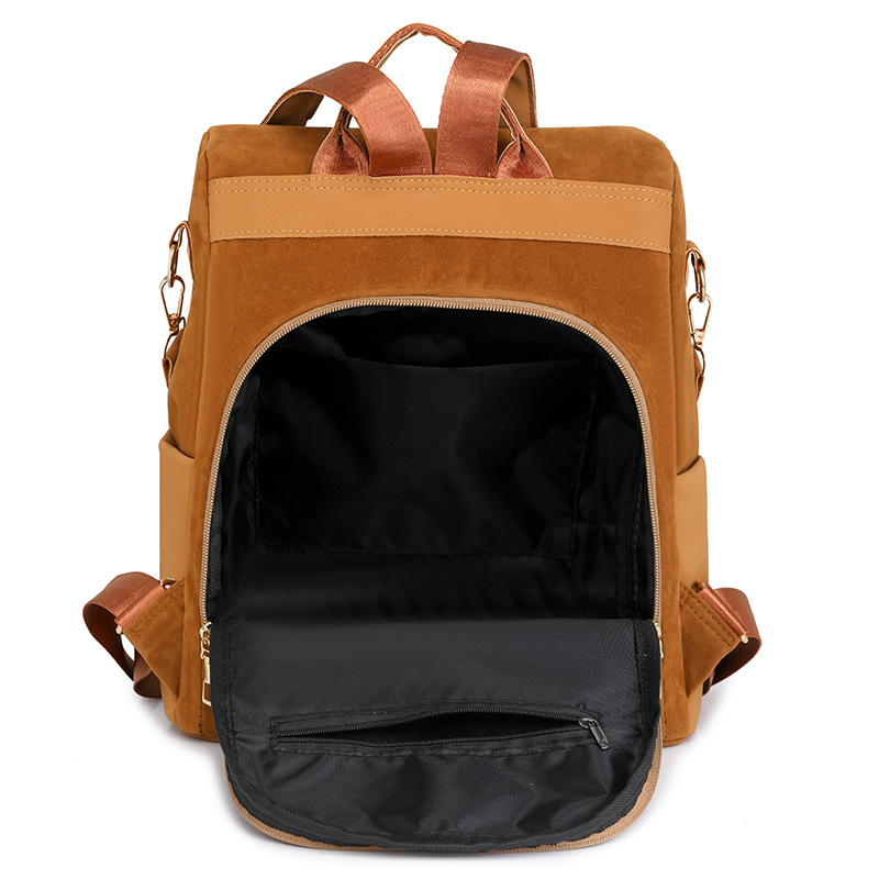 Mochila antirrobo para mujer de nuevo estilo 2024 color de contraste simple mochila multiusos de ocio de cercanías mochila de gran capacidad al por mayor